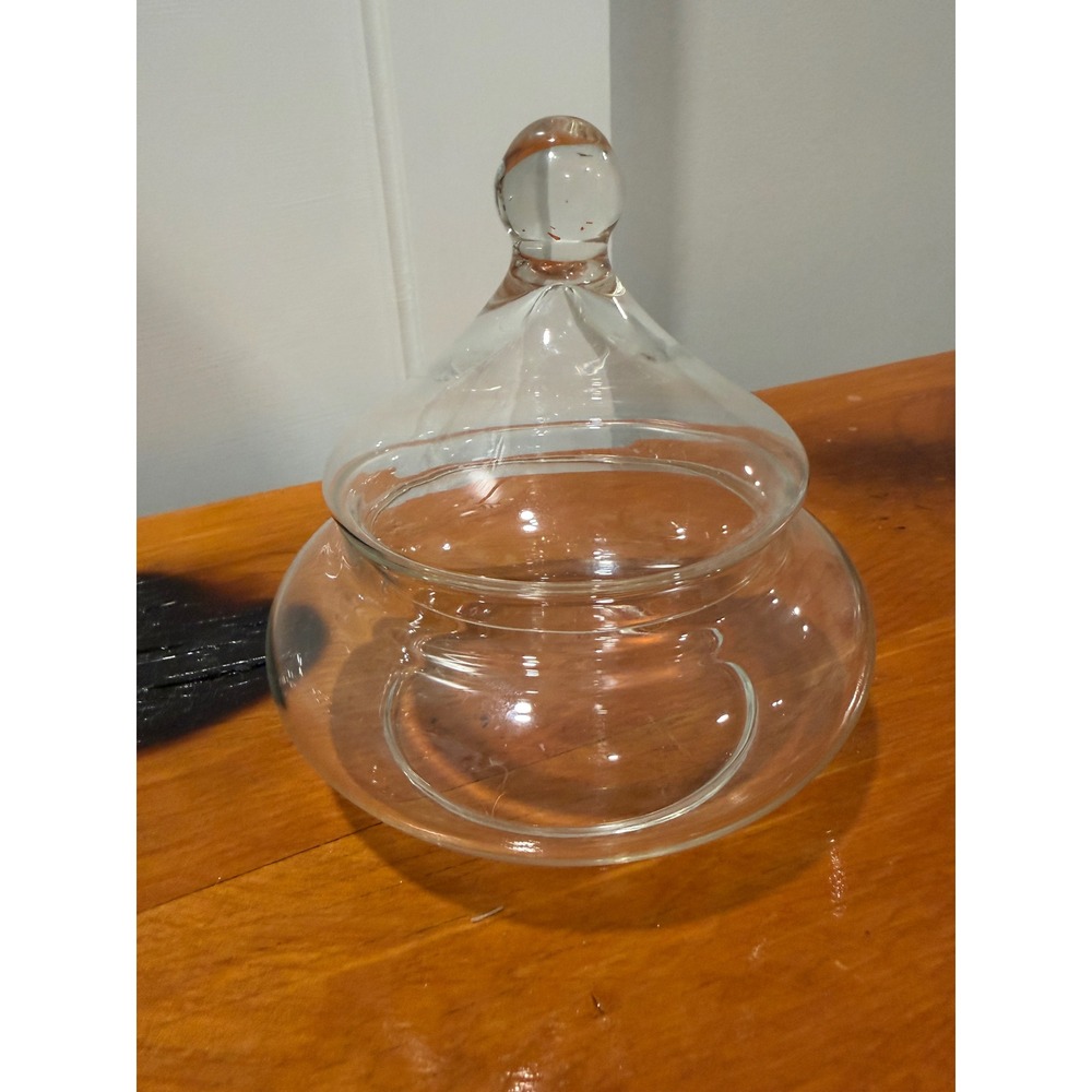 Clear Glass Apothecary Jar with Lid Decorative Storage Canister 6 Inch